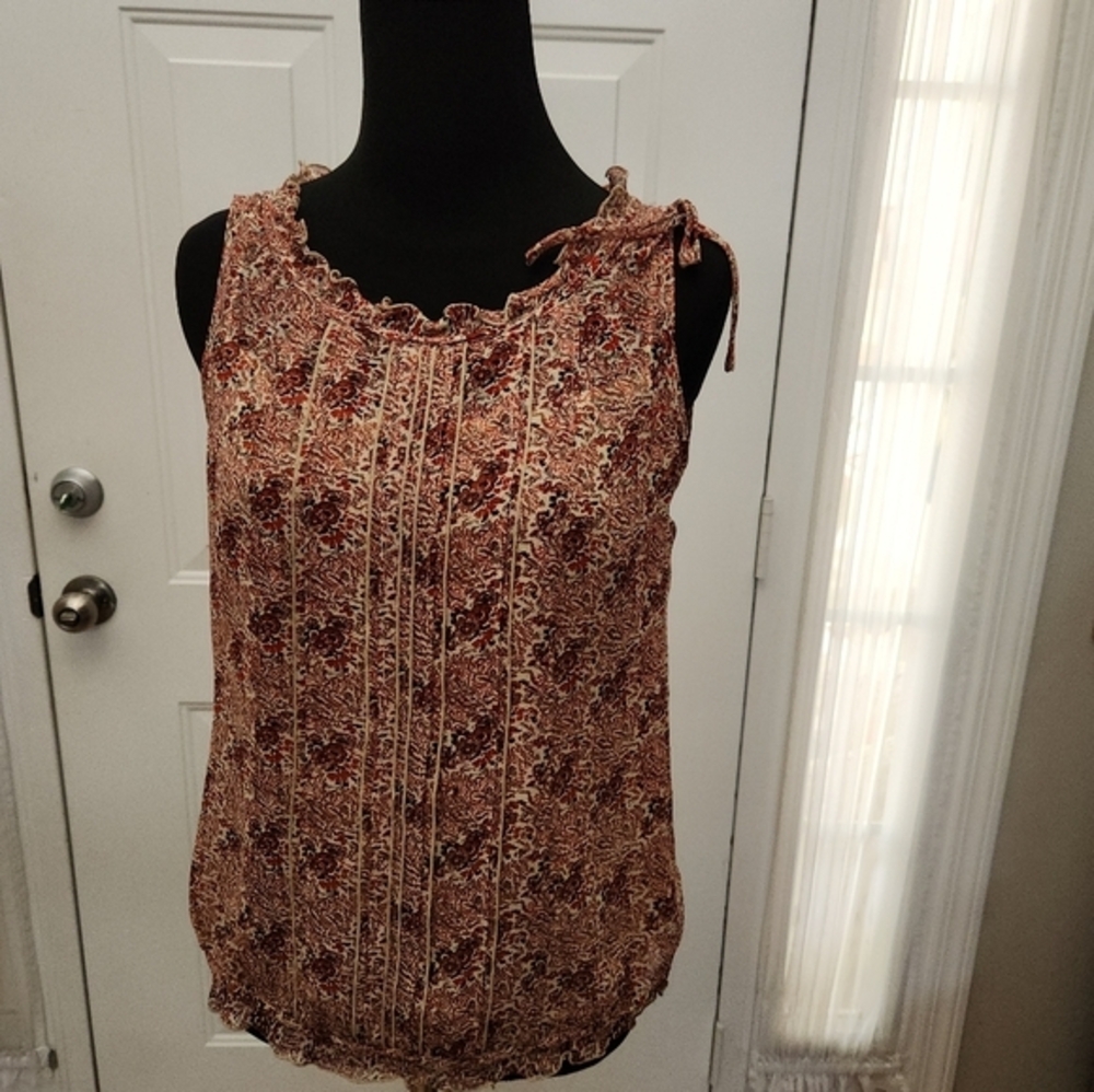 Ann Taylor Floral Blouse with Nude Camisole  Size 2‎